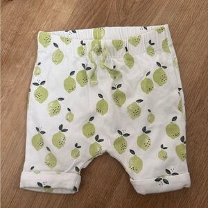 🍋‍🟩PETIT LEM Baby Lemon Print Cotton Shorts - 6M